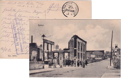 DR - Inf. Leibregiment "Grossherzogin" Feldpostkarte/AK Rethel n. Worms 1917