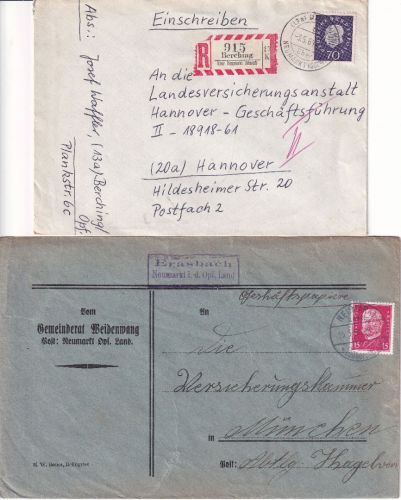 Neumarkt - Landpoststellen Sammlung (22 versch. Belege) aus 1931/1961