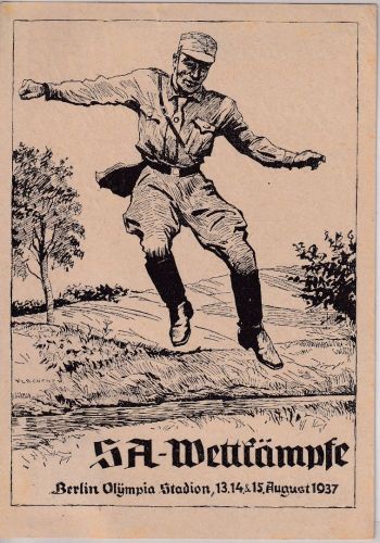 DR - SA-Wettkämpfe Berlin Olympia Stadion 1937 sw-Künstler-AK (Flechtner)