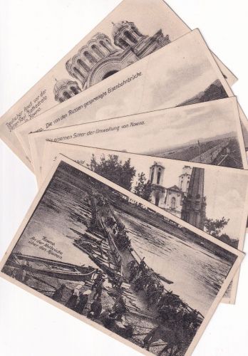 Postgebiet Ober Ost - Kowno (Kaunas) 5 sw-Ansichtskarten ca. 1916/17