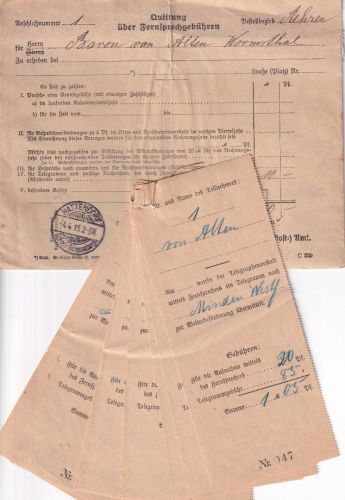 DR - Hattendorf 1915 Umschlag m. Telegramm-Quittungen