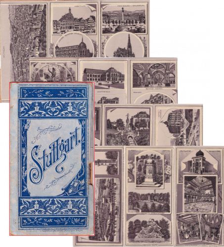 Württemberg - Stuttgart Leporello-Album Lithographien ca. 1900