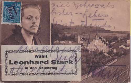 DR - Schamhaupten Leohard Stark Wahlwerbung Reichstag Ortskarte Berlin 1923