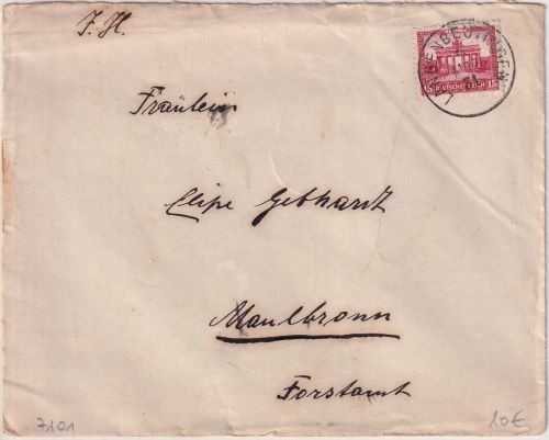 DR - Langenbeutingen 4. MRZ 31 Brief n. Maulbronn