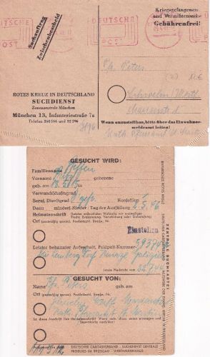 Bizone - München 1949 gebührenfreie Kriegsgefangenensache m. Inhalt