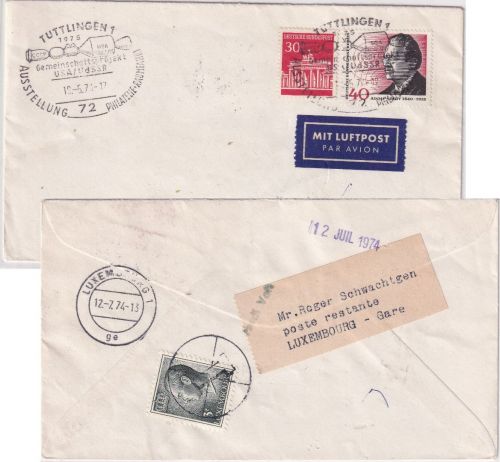 BRD - Tuttlingen 1974 SST Gemeinschaftsprojekt UdSSR/USA Luftpostbrief id. UdSSR