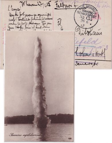 DR - Marineschiffspost No. 135 (SMS Kaiser Wilhelm II.) Karte n. Iserlohn 1915