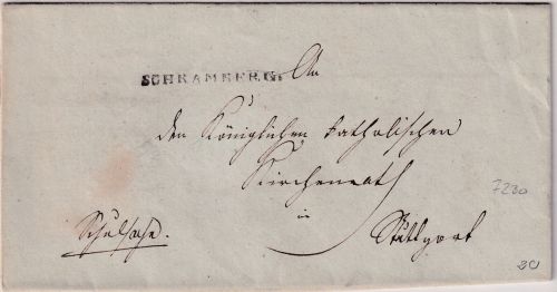 Württemberg - Schramberg L1 portofreie Schulsache n. Stuttgart ca. 1810