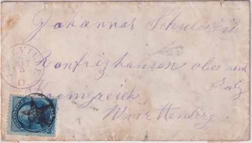 USA - 5 C. Taylor Brief Millville - Sulz ca. 1880