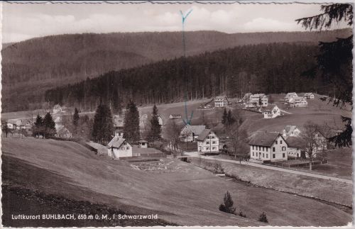 Württemberg - Buhlbach Luftkurort Ortsansicht sw-Foto-AK gelaufen 1963