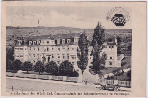 Württemberg - Plochingen Johanniterorden Krankenhaus sw-AK gelaufen 1916