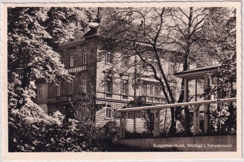 Württemberg - Wildbad Kurgarten-Hotel sw-Foto-AK ca. 1935/gestpl. 1960