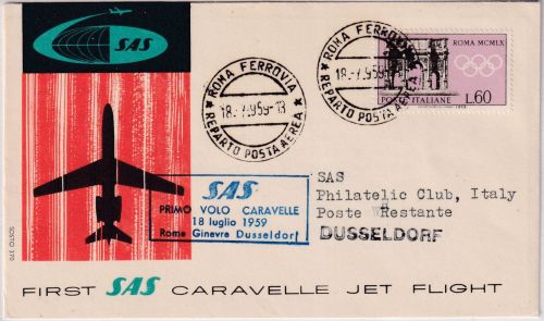 Italien - SAS 1st-flight Rom Düsseldorf 18.7.59