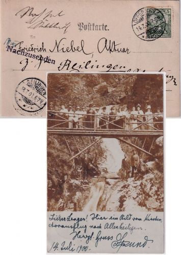 DR - Offenburg 1900 priv. Foto-AK n. Pforzheim Nachsendung Reilingen