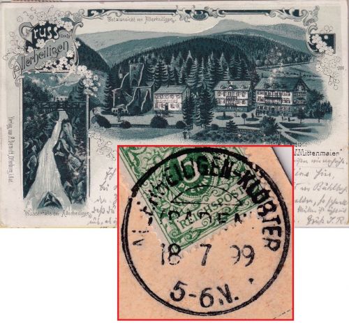 DR - Allerheiligen Kloster (Baden) 1899 KOS Mehrbild-Mondscheinlitho n Stuttgart