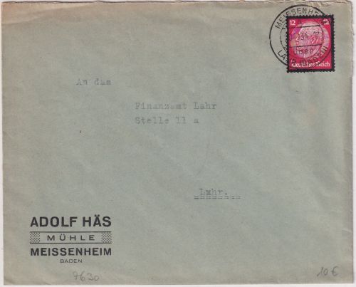DR - Meissenheim ü. Lahr Poststelle I Firmenbrief n. Lahr 1934
