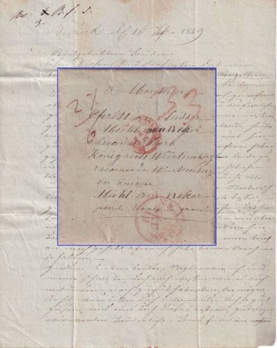 USA/Württemberg - New York 17.10.49 roter K1 Portobrief n. Mühl am Neckar