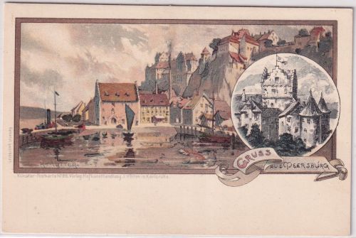 Baden - Meersburg farb. Mehrbild-Künstler-AK (Mutter) ungelaufen ca. 1900