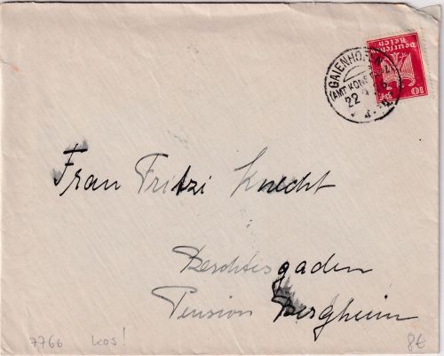 DR - Gaienhofen (Amt Konstanz) 22.9.26 KOS Brief n. Berchtesgaden
