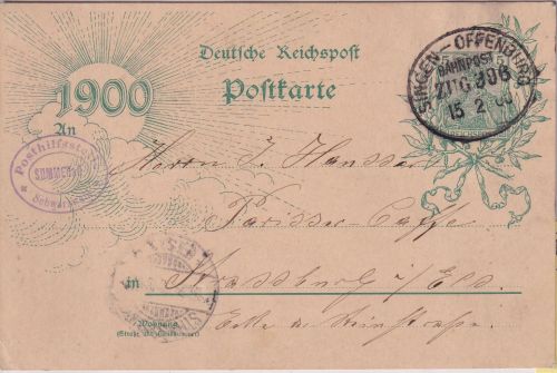 DR - Posthilfsstelle Sommerau Ovalstpl. 5 Pfg. Jahrhundert-GA Bahnpost 1900