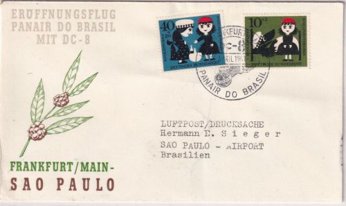 BRD - Panair do Brasil Erstflug Frankfurt a/M Sao Paulo 25.4.61