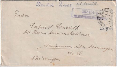 All.Bes. - Möthlitz ü. Großwusterwitz Landpost-Ra2 hds. Gebühr bezahlt Brief
