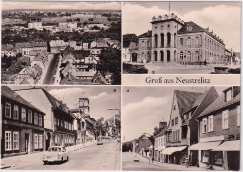 Mecklenburg-Vorpommern - Neustrelitz sw-Mehrbild-Foto-AK gelaufen 1982