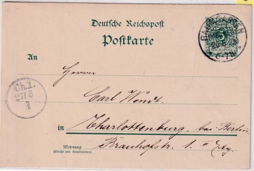 DR - Baumgarten (Mecklb.) 26.5.00 KOS Ganzsache Qualitz - Charlottenburg