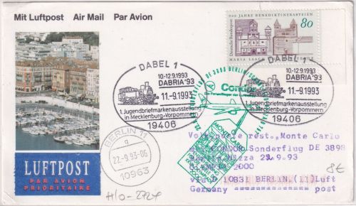 BRD - Dabel 1993 SST DABRIA'93 Zuleitung Condor-Sonderflug Berlin Monte Carlo