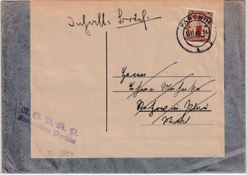 DR - 3 Pfg. Adler/Sockel Drucksache NSDAP Kreisleitung Parchim n. Retzow 1941