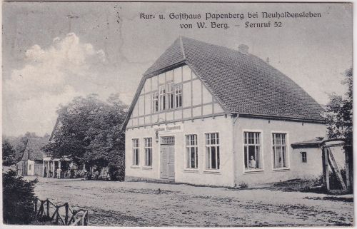 Sachsen-Anhalt - Papenberg b. Neuhaldensleben Kur- u. Gasthaus sw-AK 1923