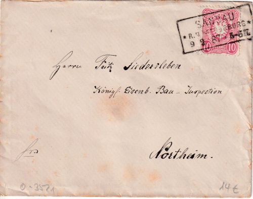 DR - Sandau R.B. Magdeburg 9/2 87 Ra3 Brief n. Northeim (Klauckestpl. !)