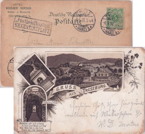 Sachsen-Anhalt - Treseburg sw-Mehrbild-Vorläuferlitho Tahle 1897