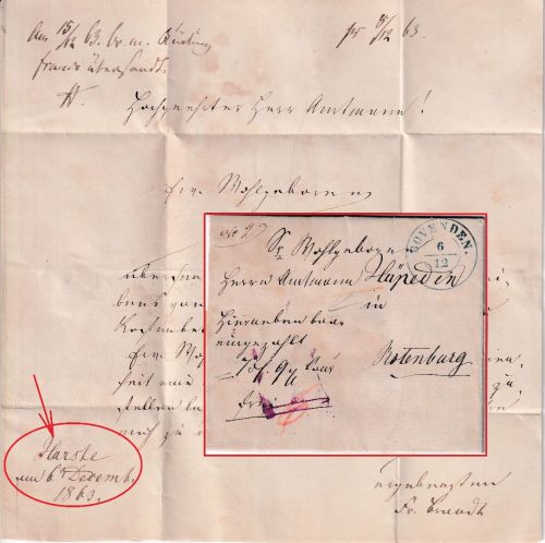 Hannover - Bovenden blauer K2 Bareinzahlungsbrief/Fahrpost Harste Rotenburg 1863