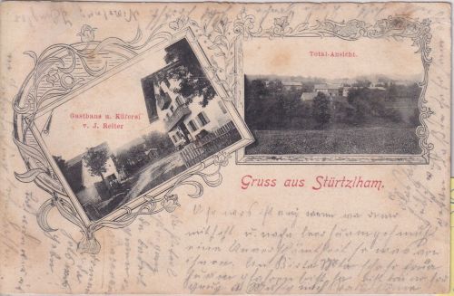 Bayern - Stürtzlham (Weyarn) Gasthaus Küferei Reiter sw-Mehrbild-AK gel. 1901