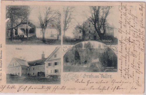 Bayern - Valley Wirtschaft Schloss etc. sw-Mehrbild-AK gelaufen 1905