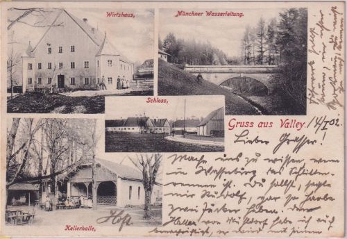 Bayern - Valley Münchner Wasserleitung Wirtschaft etc. sw-Mehrbild-AK gel. 1903