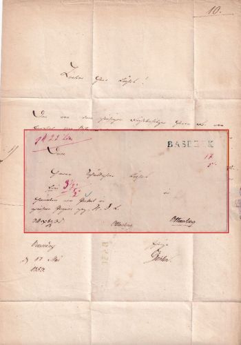 Hannover - Oberndorf/Basbeck Paketbegleitbrief n. Ottersberg 1853