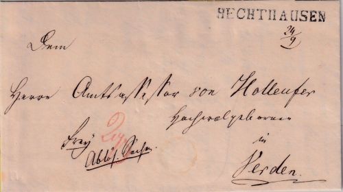 Hannover - Hechthausen 24/9 L1 Francobrief n. Verden - mit Inhalt