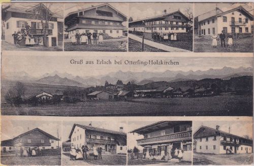 Bayern - Erlach b. Otterfing Hausansichten sw-Mehrbild-AK gelaufen 1935