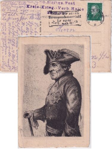 DR - Halle Kreis-Krieg.-Verb. 50. Stiftungsfest priv. L2 AK (Fr. d. Große) 1929