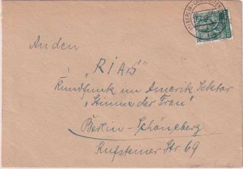 Bizone - 16 Pfg. Arbeiter/Netz Ortsbrief Berlin-Charlottenburg 27.7.48