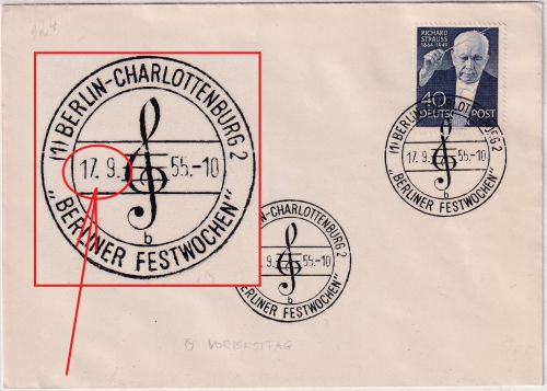 Berlin - 40 Pfg. Richard Strauss Vor-FDC ESST Berlin-Charlottenburg 17.9.55
