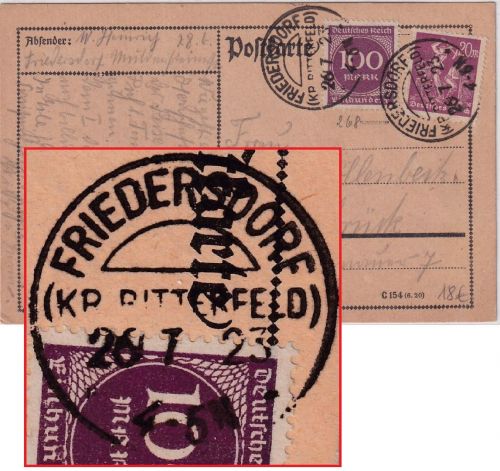 DR-Infla - Friedersdorf (Kr. Bitterfeld) 26.7.23 KOS Karte n. Osnabrück