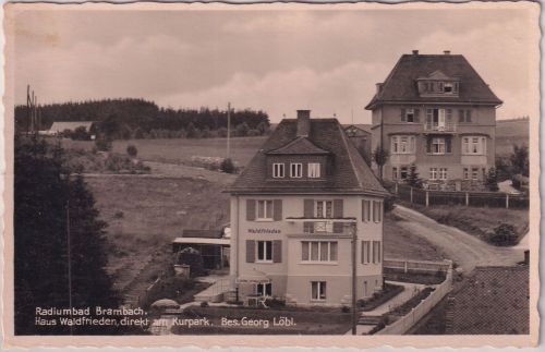 Sachsen-Anhalt - Radiumbad Brambach Haus Waldfrieden sw-Foto-AK ca. 1935/40