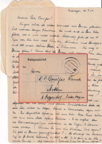 DR - SS-Freiwilligen-Sturmbrigade Wallonien Feldpostbrief n. Metten 17.7.44