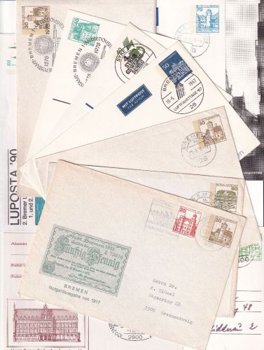 BRD - Bremen 1967/1990 - 11 versch. Privatganzsachen mit Ortsbezug