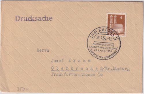 Bizone - Kassel Gaststätten Sonderschau SST Drucksache n. Oberbrechen 1950