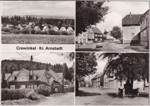 Thüringen - Crawinkel Starßenansicht Markt etc sw-Mehrbild-Foto-AK gelaufen 1983