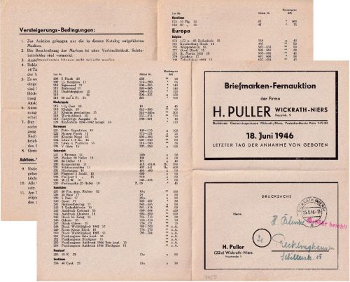 All.Bes. - Wickrath (Niers) 25.5.46 L1 Gebühr bezahlt Faltdrucksache